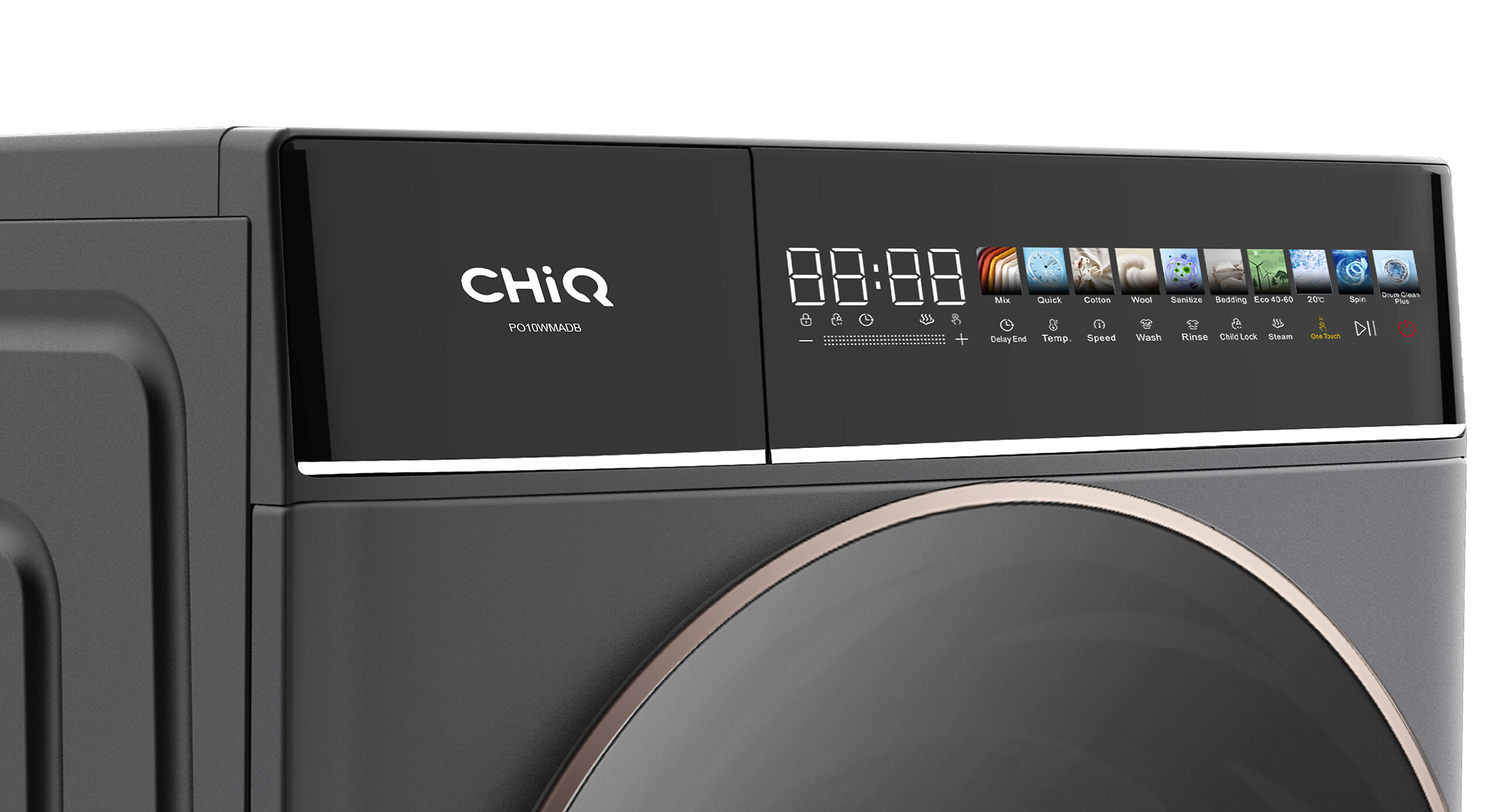 ChiQ Waschmaschine PO10WMADB grau B/H/T: ca. 60x84,7x57,7 cm