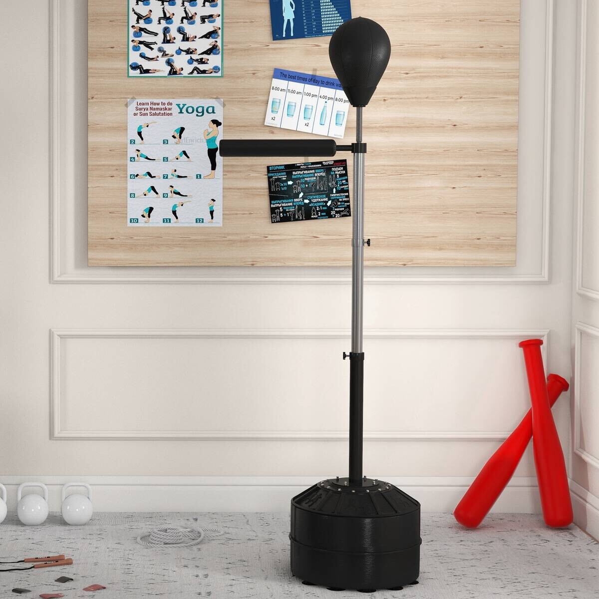 SPORTNOW Fitness-Zubehör schwarz Edelstahl B/H/L: ca. 48x76x205 cm