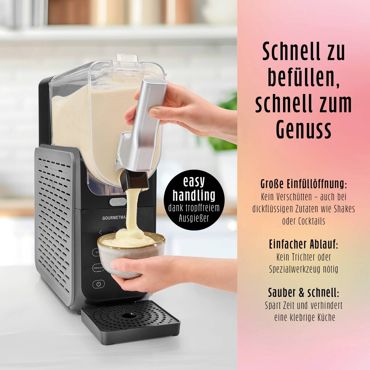 GOURMETmaxx Slushy Ice Maker 19174 schwarz Kunststoff B/H/L: ca. 23x50,5x50 cm