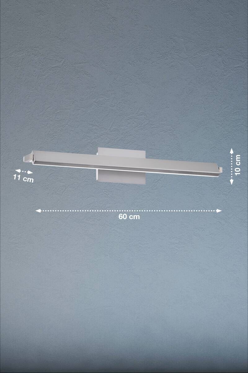 Fischer & Honsel LED-Wandleuchte 30055 weiß nickel matt Acryl Metall B/H/T: ca. 60x10x11 cm 1 Brennstellen