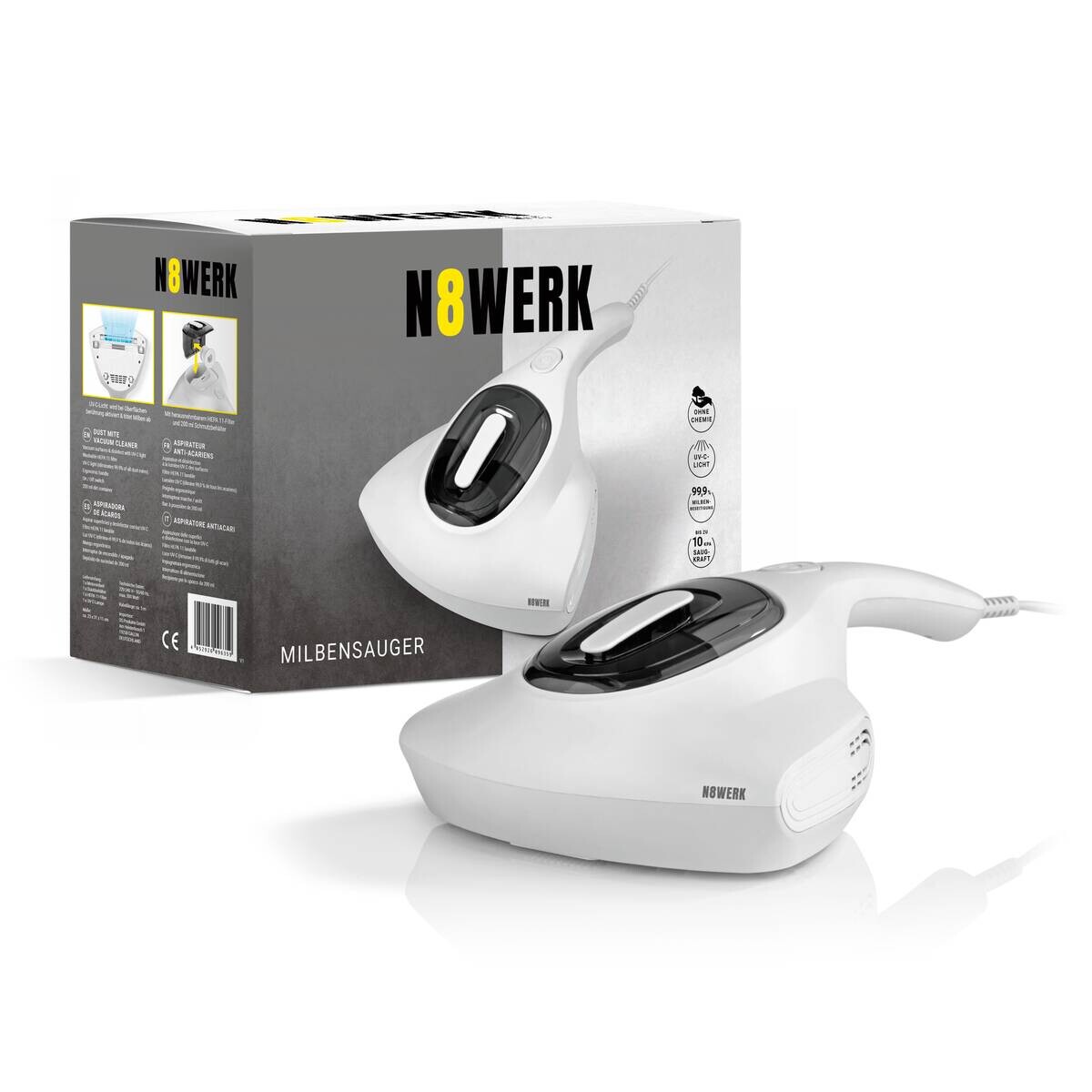 N8WERK Handstaubsauger weiß Kunststoff B/H/L: ca. 23x11x31 cm