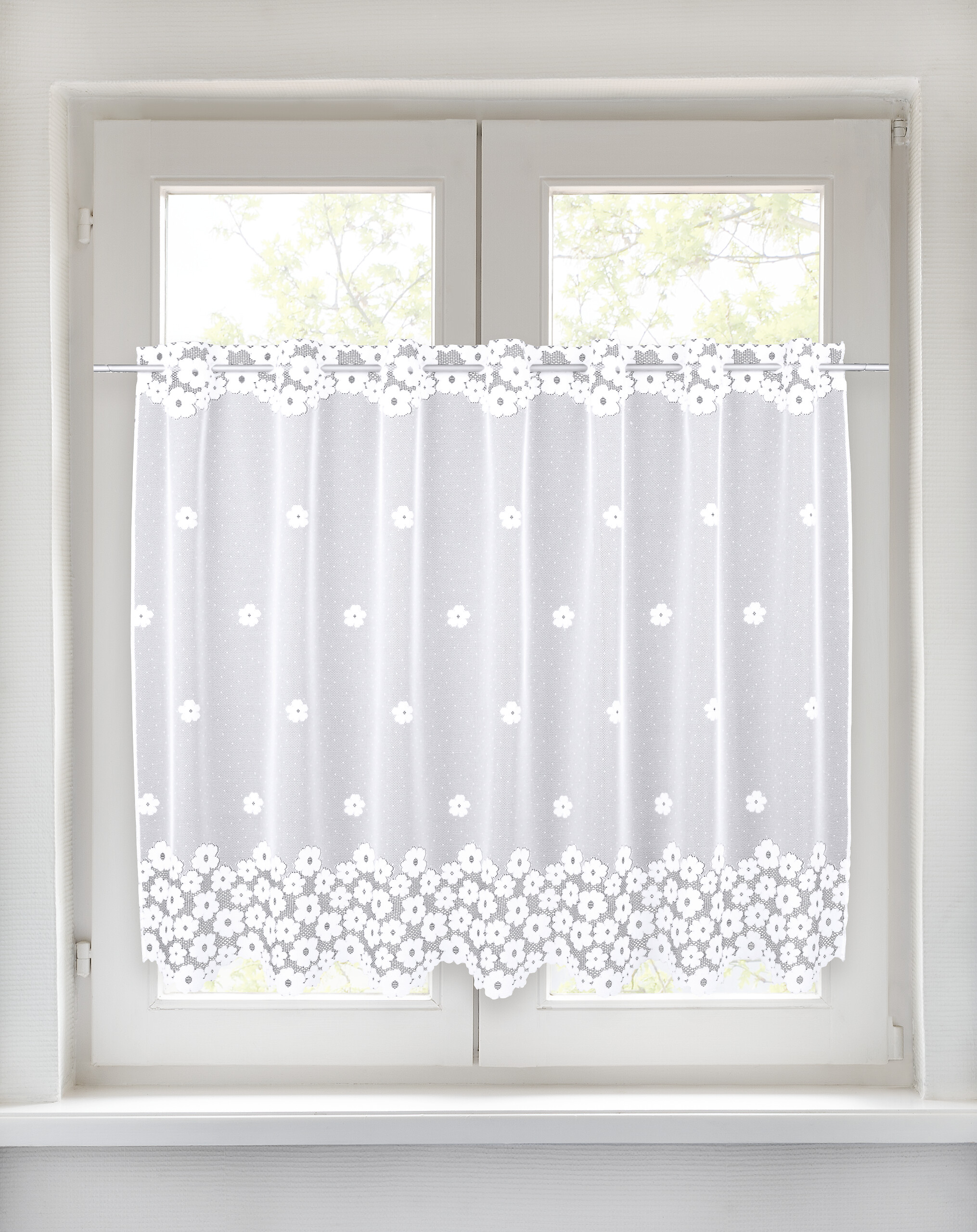 creative lifestyle Scheibengardine Delia weiß B/L: ca. 145x100 cm