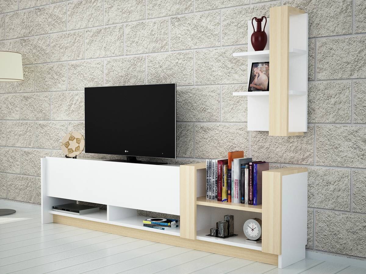 Wohnwand Kazablanka weiß Safir B/H/T: ca. 182x45x30 cm