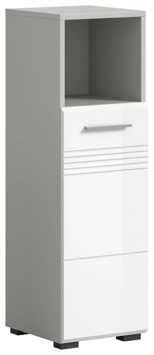 Schrank Copa hellgrau weiß Hochglanz B/H/T: ca. 30x95x30 cm