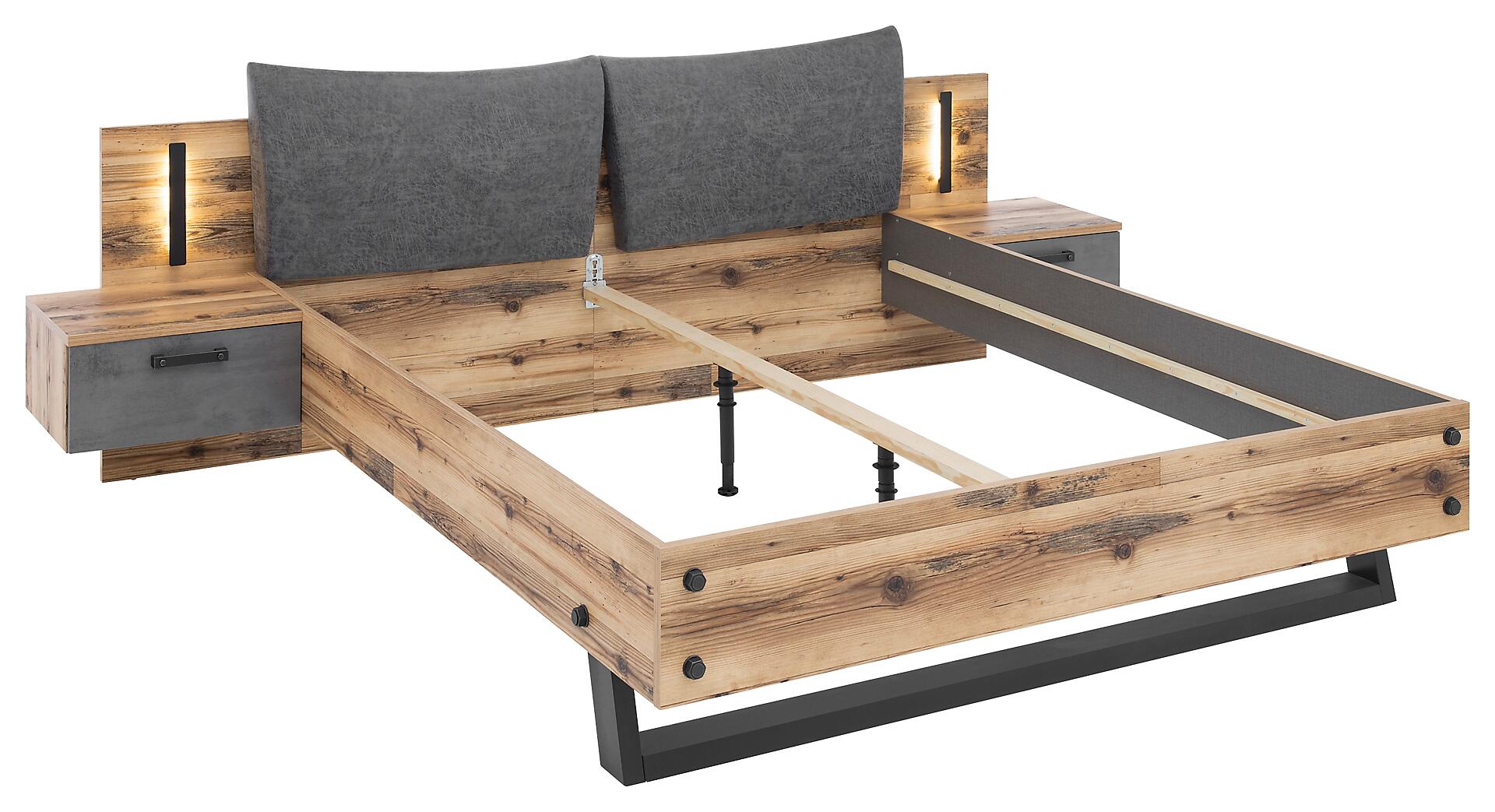 Bettanlage Dover Alpin Lodge Nachbildung Betonoxid Optik B/H/T: ca. 289,4x96,3x215,5 cm