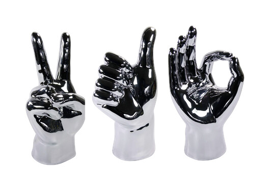 Glas-Art Deko-Figur silber Keramik B/H: ca. 10x20 cm