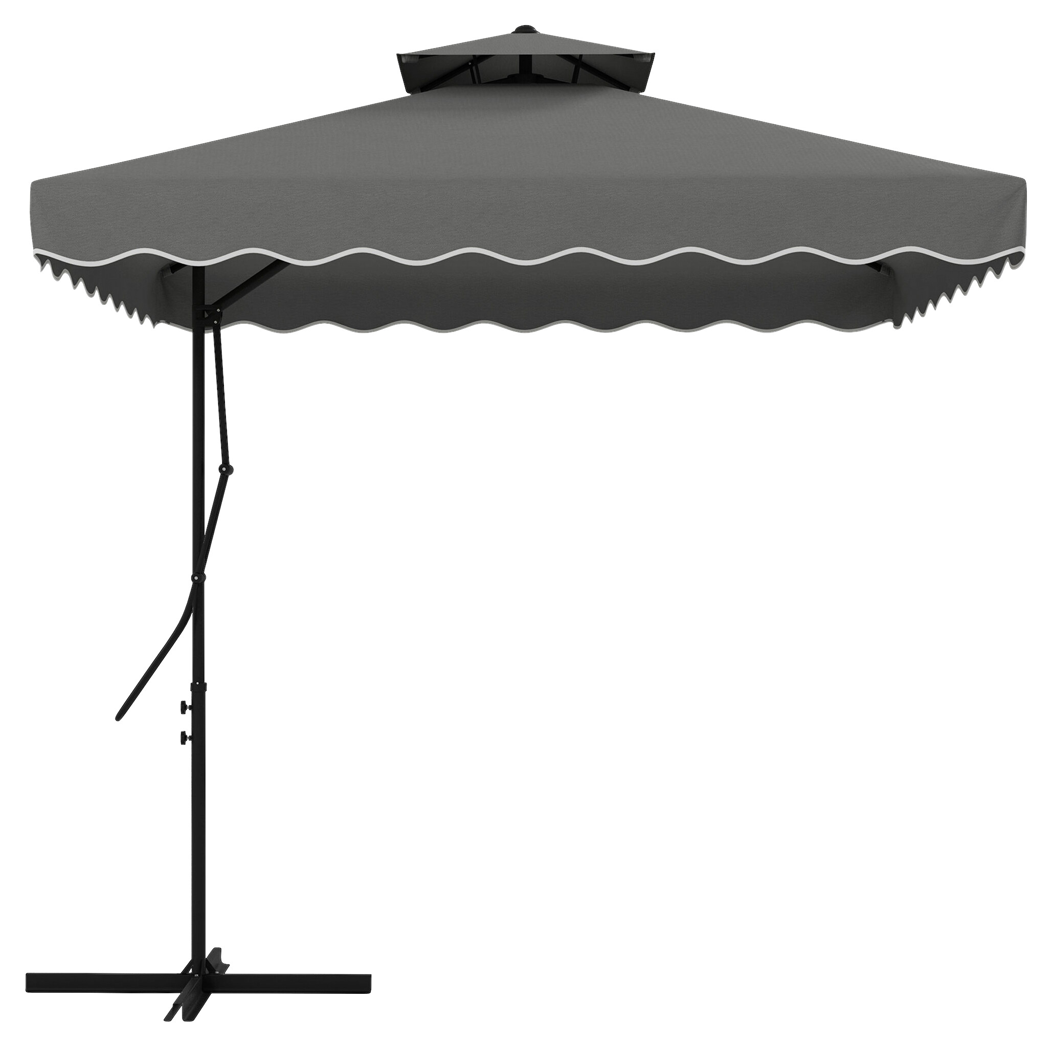 Outsunny Sonnenschirm dunkelgrau Metall B/H/L: ca. 243x251x243 cm