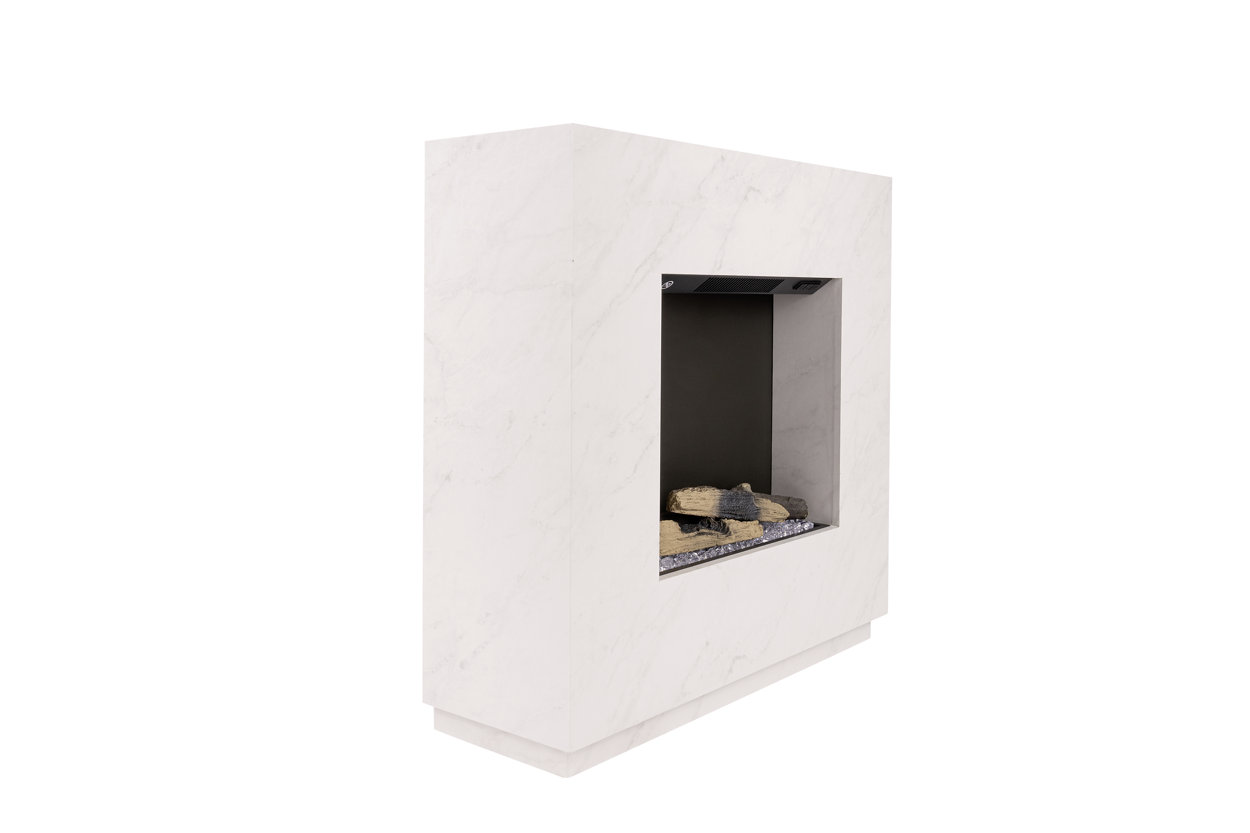 BHP Elektrischer-Kamin Halvor BG00752-3M weiß MDF B/H/T: ca. 80x76x26 cm ca. 1500 W