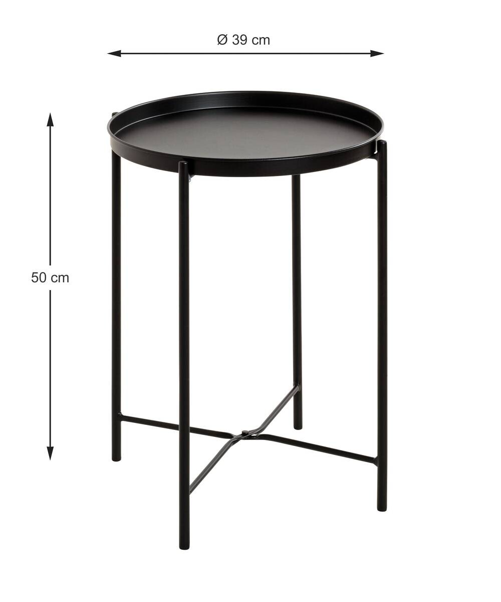 Beistelltisch  schwarz H/D: ca. 50x39 cm