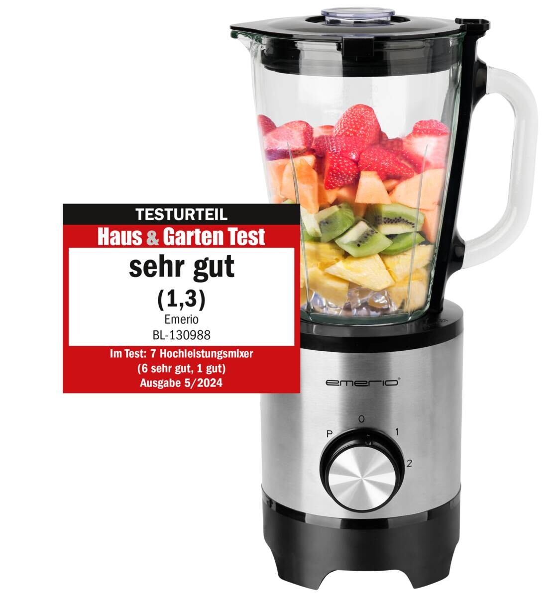 Emerio Standmixer BL-130988 silber transparent Edelstahl Glas B/H/T: ca. 18x37x22 cm Emerio Standmixer BL-130988 silber transparent Edelstahl Glas B/H/T: ca. 18x37x22 cm