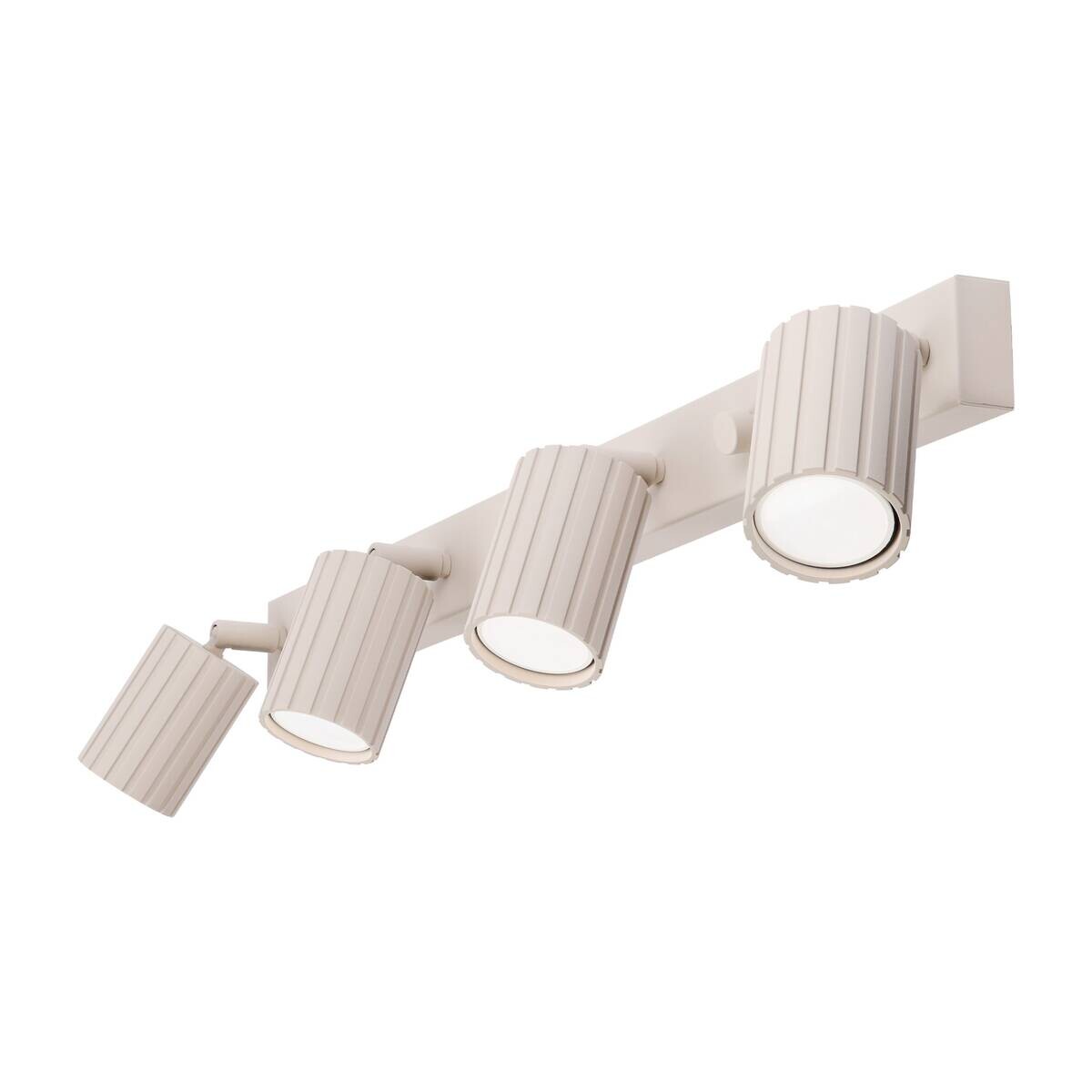 Lamkur Strahler Prisma beige Stahl B/H/L: ca. 6,5x16,5x81 cm 4 Brennstellen