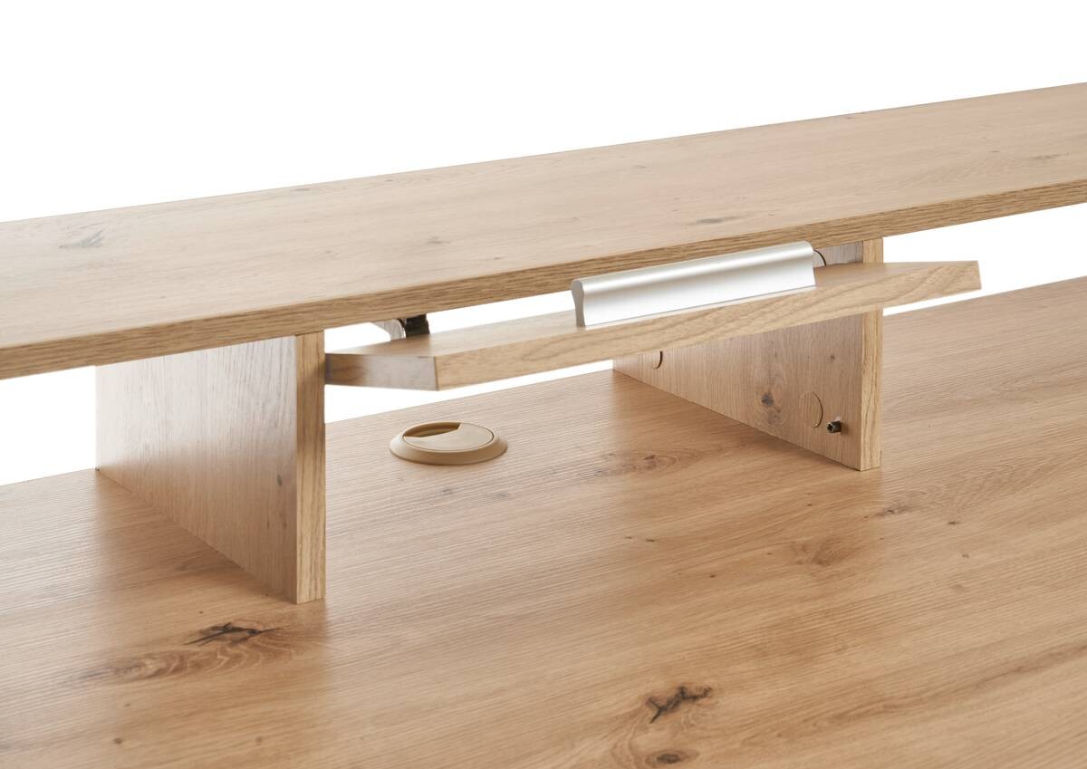Schreibtisch Highscore grau Eiche Artisan Nachbildung B/H/T: ca. 182x92x70 cm