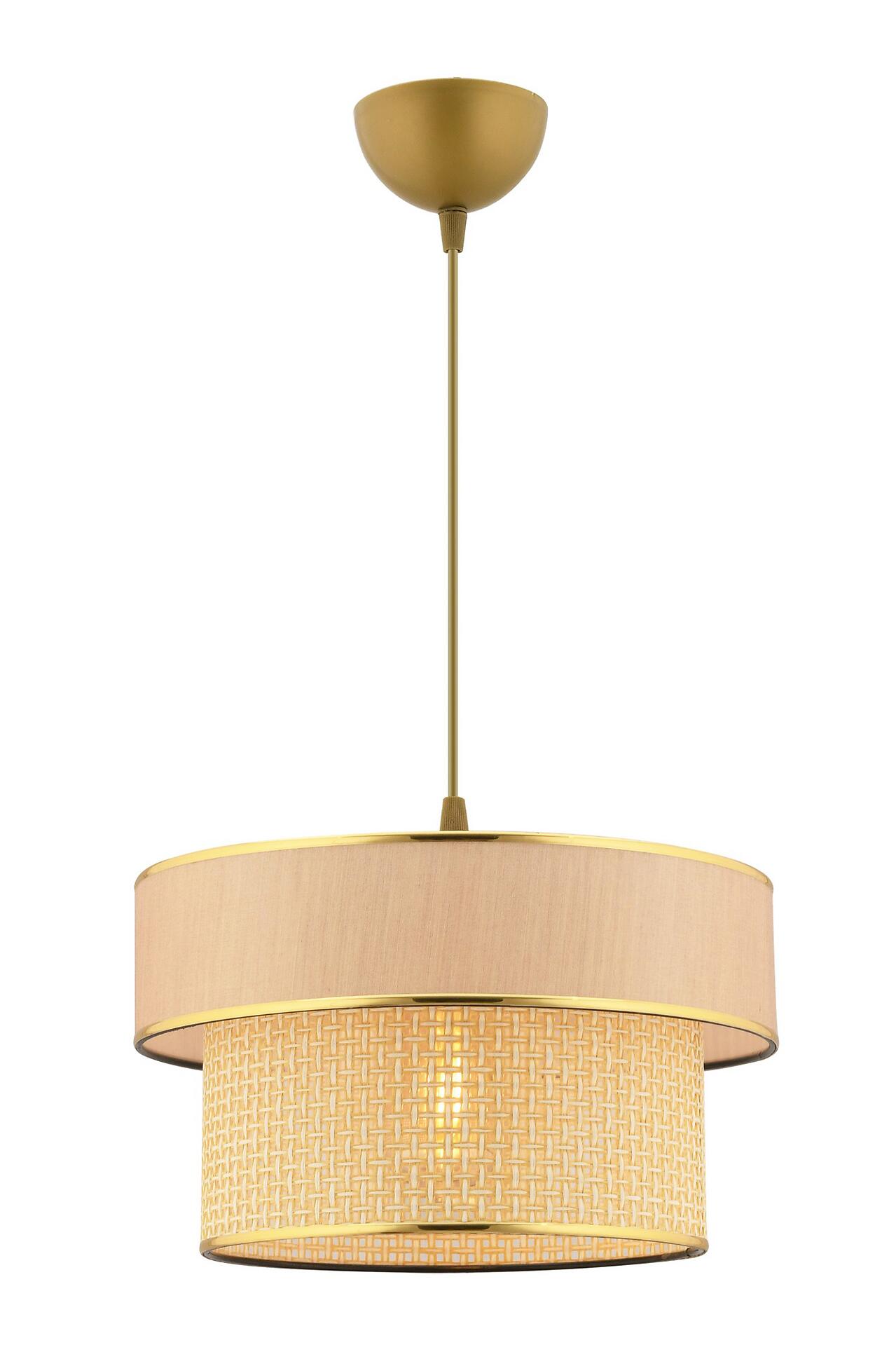 Opviq Pendelleuchte Ero Hazeran beige kamel Baumwolle B/H/T/L/D: ca. 30x65x30x30x30 cm E27 1 Brennstellen