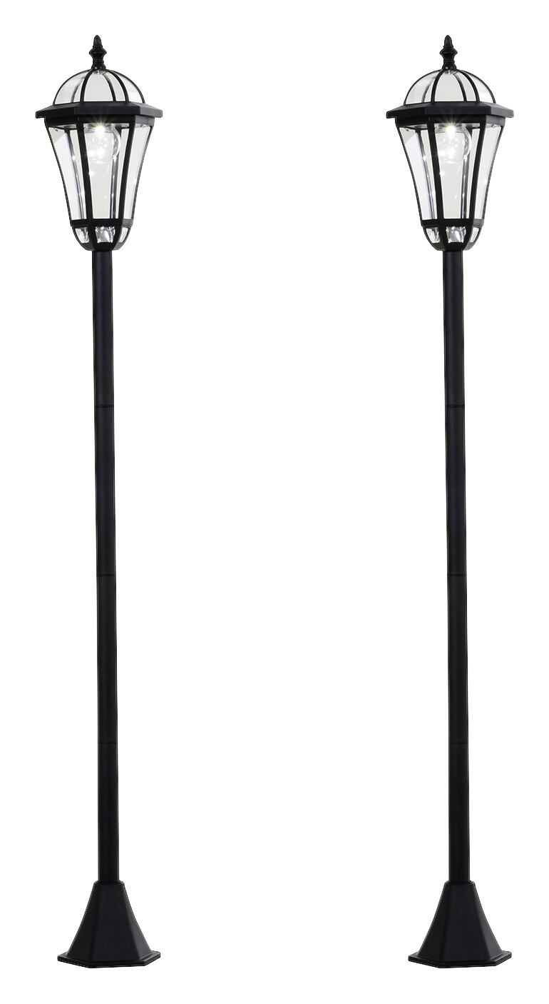 Gartenlaterne im 2er-Set schwarz Kunststoff H/D: ca. 129x18,5 cm