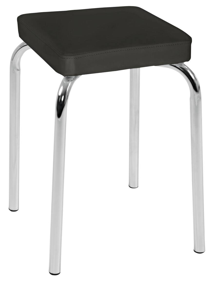 Stapelhocker Sandra schwarz Kunstleder B/H/T: ca. 31x46x31 cm