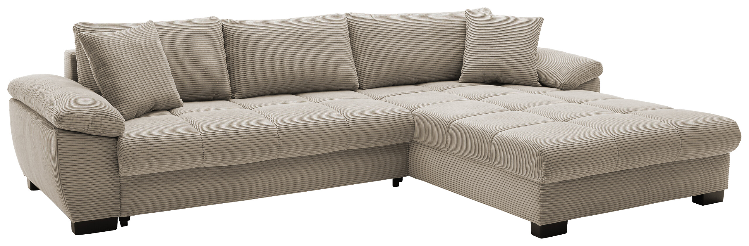 Ecksofa mit Bettfunktion und Bettkasten taupe Microfaser B/H/T: ca. 323x88x211 cm