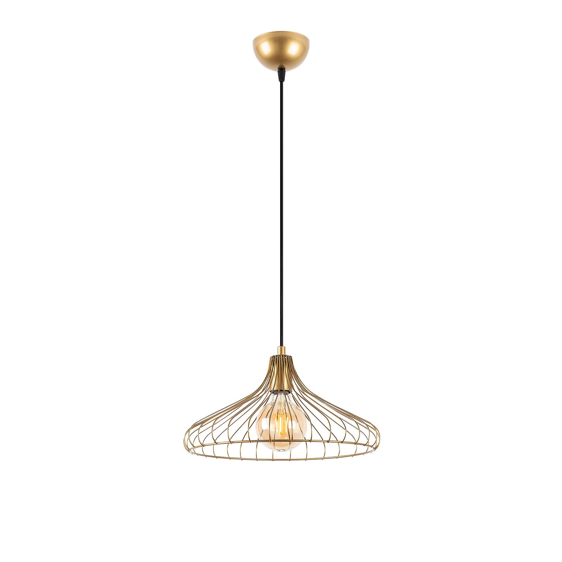 Opviq Pendelleuchte DEPAY-11251 gold Metall B/H/T/L/D: ca. 36x120x36x36x36 cm E27 1 Brennstellen