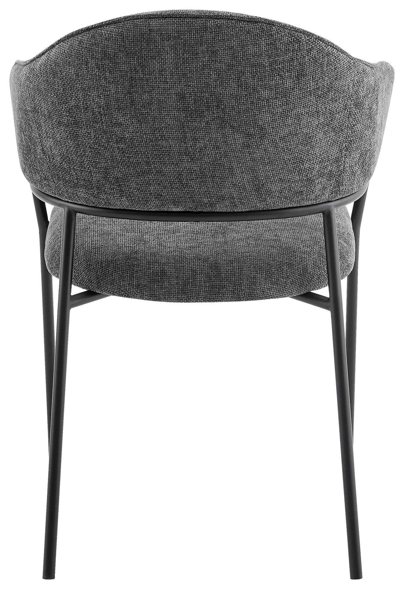 Stuhl CURVE, 2er-Set grau Stoff B/H/T: ca. 60x86x58 cm