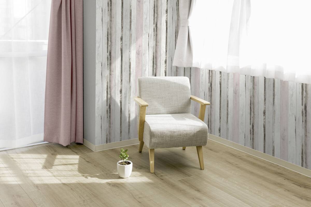 Papiertapete Holzoptik grau rosa B/L: ca. 53x1005 cm