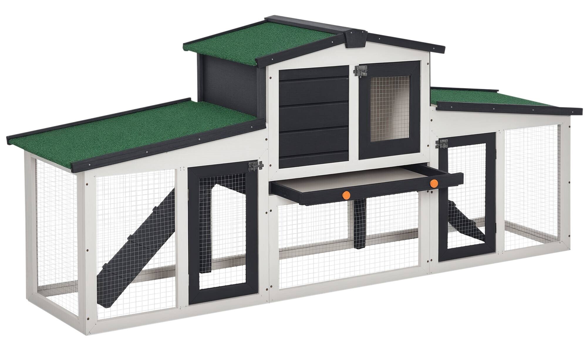 PawHut Kleintierstall weiß Holz B/H/L: ca. 45x80x204 cm