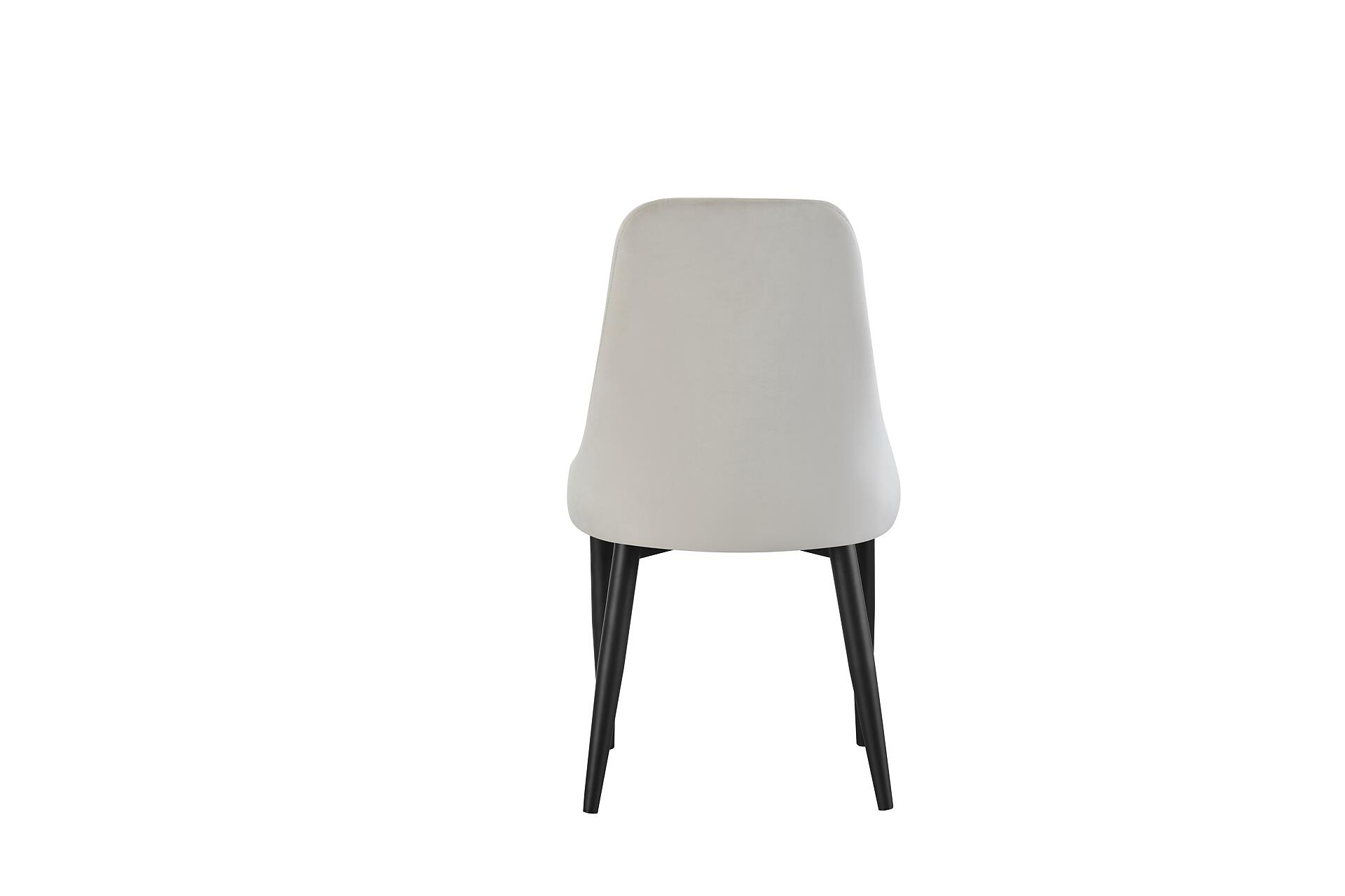 Stuhl CLAUDIA, 2er Set creme Samt B/H/T: ca. 44x88x58 cm