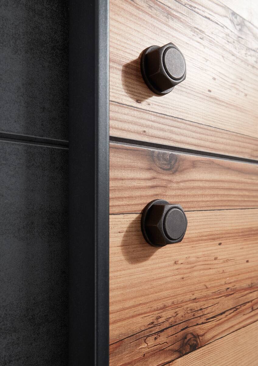 Schwebetürenschrank Dover Alpin Lodge Nachbildung Betonoxid Optik B/H/T: ca. 270x210x60 cm