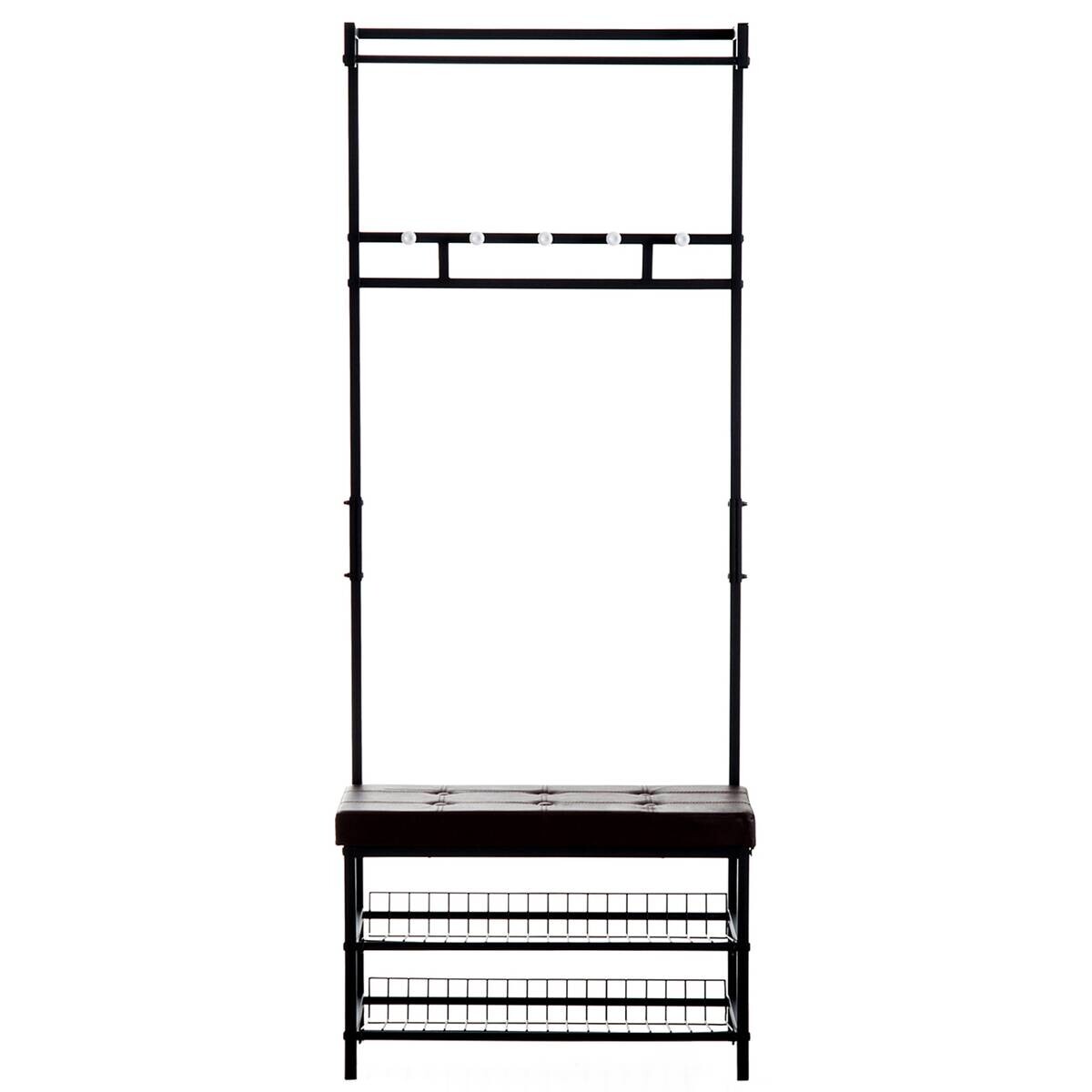 HOMCOM Garderobe schwarz Polypropylen B/H/L: ca. 35x725x180 cm