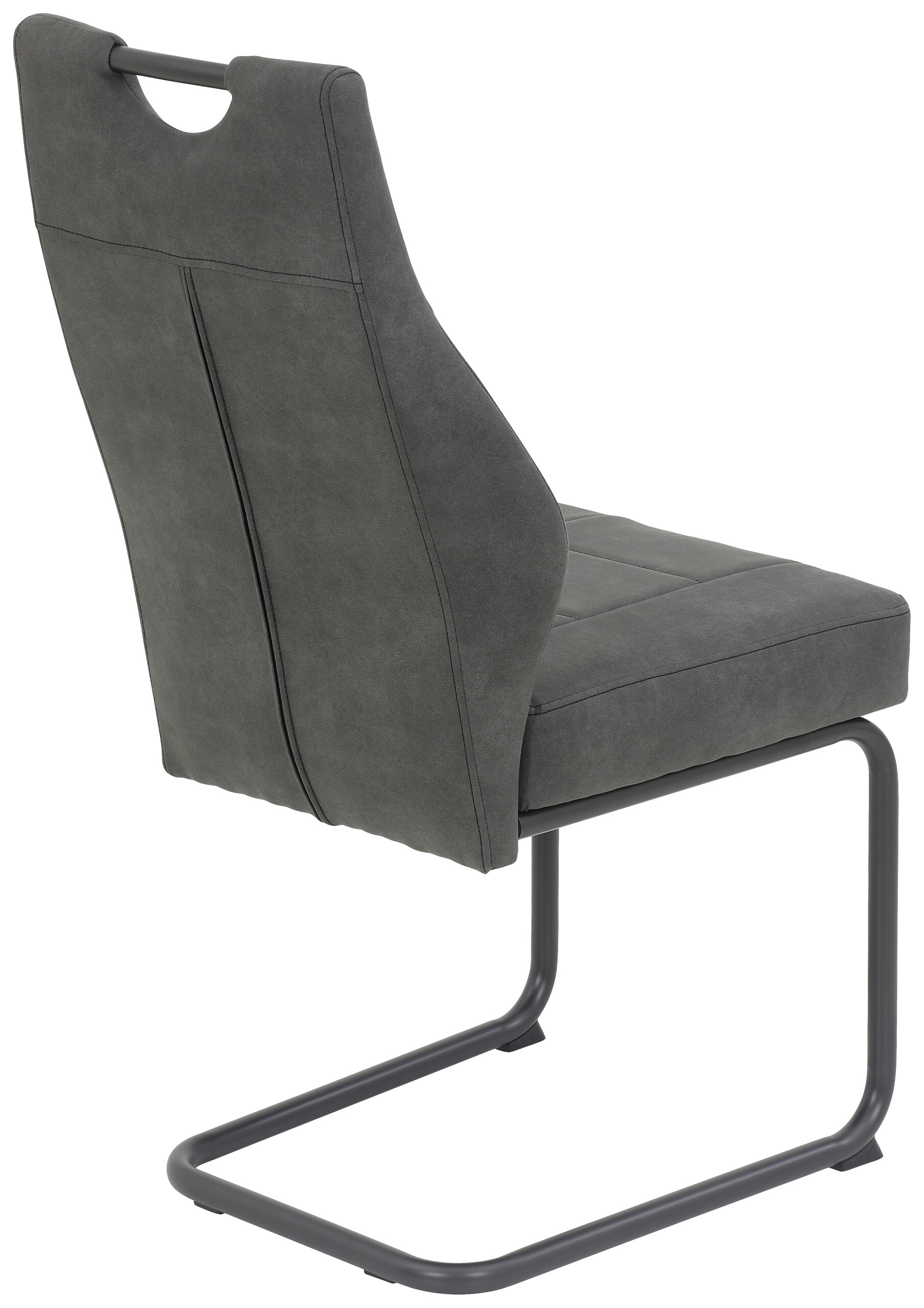 Schwingstuhl Linda II, 2er-Set anthrazit Metall Microfaser B/H/T: ca. 44x97x65 cm