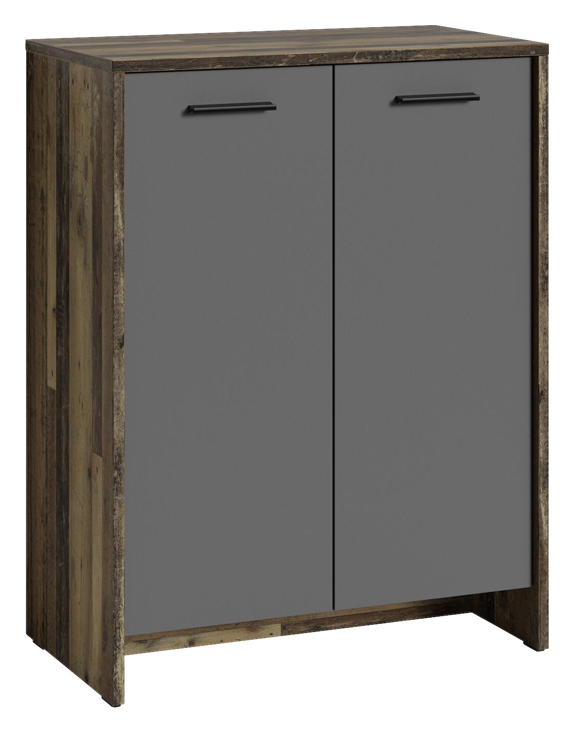 Schuhkommode BEN Eiche Old Wood Nachbildung anthrazit B/H/T: ca. 63x83x35 cm