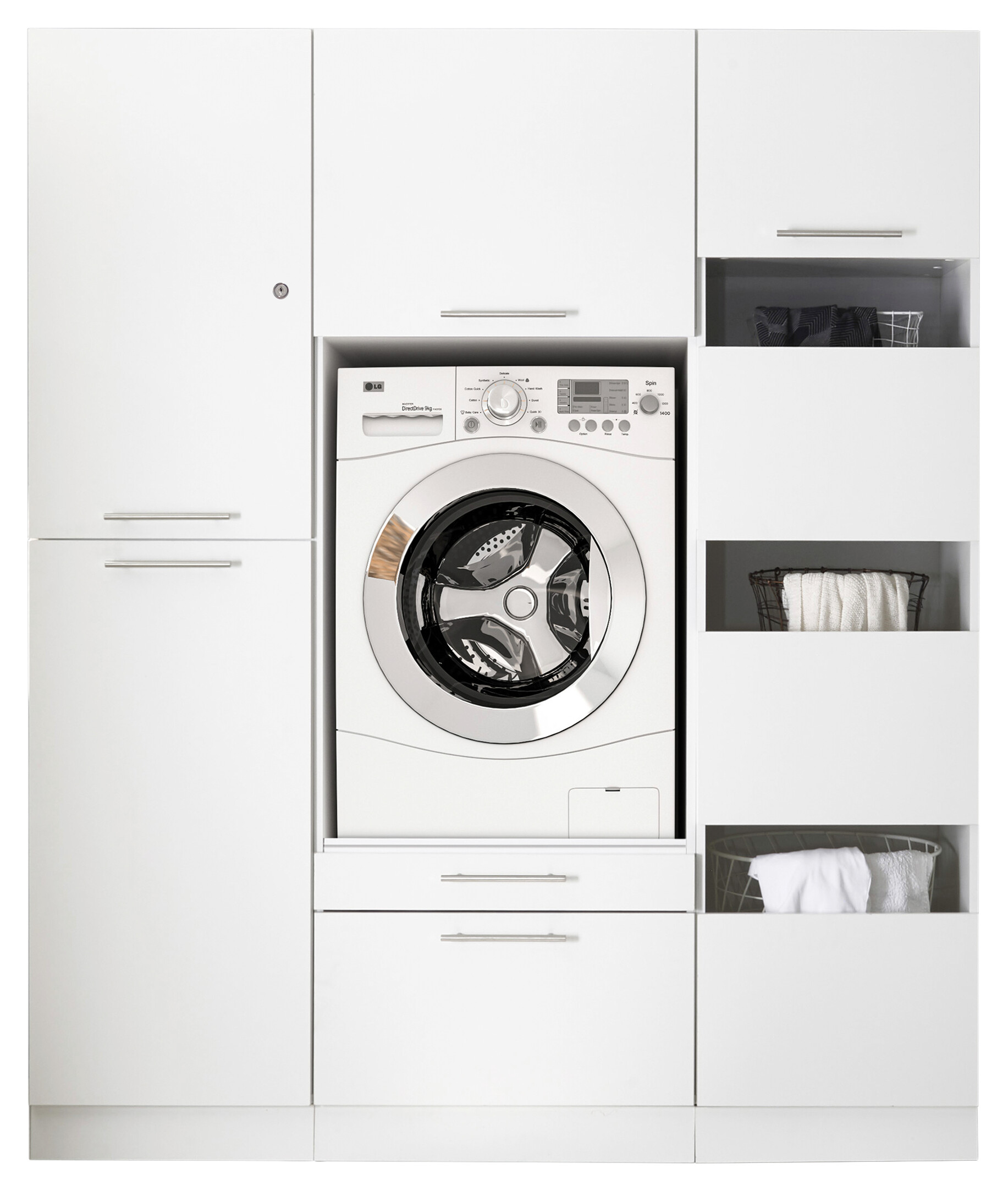 Respekta Hauswirtschaftsraum-Set Clara weiß matt B/H/T: ca. 167,4x200x67,6 cm