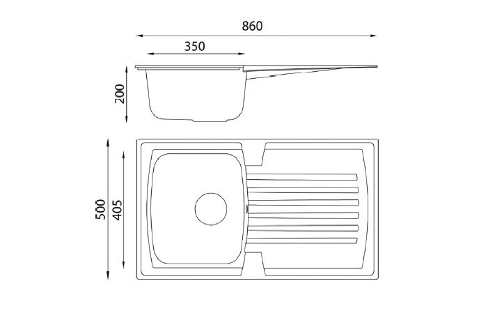 Respekta Einbauspüle Boston 86 x 50 B sandbeige Mineralite B/H/T: ca. 86x20x50 cm