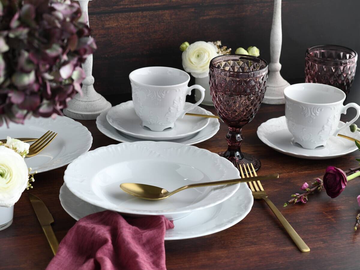 CreaTable Kombiservice Rokoko weiß Porzellan 30 tlg.