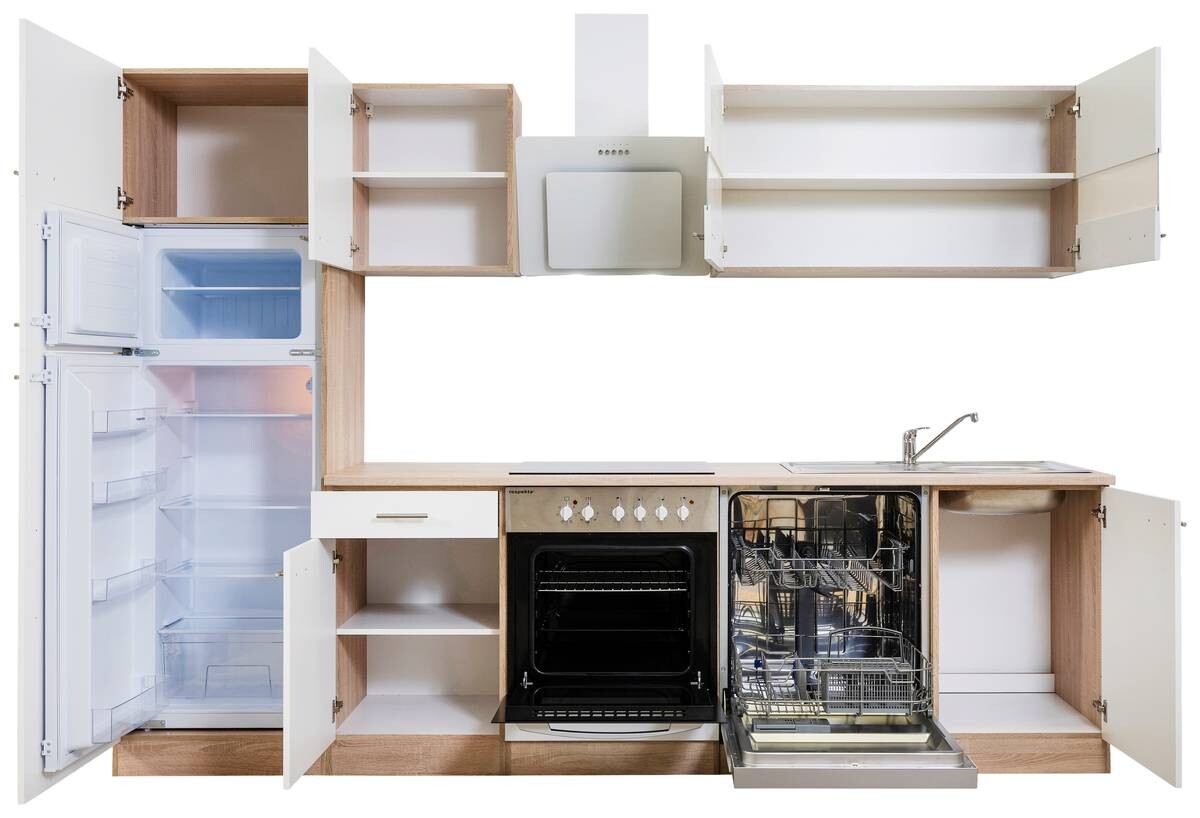 Respekta Küchenblock Economy weiß B/H/T: ca. 280x200x60 cm