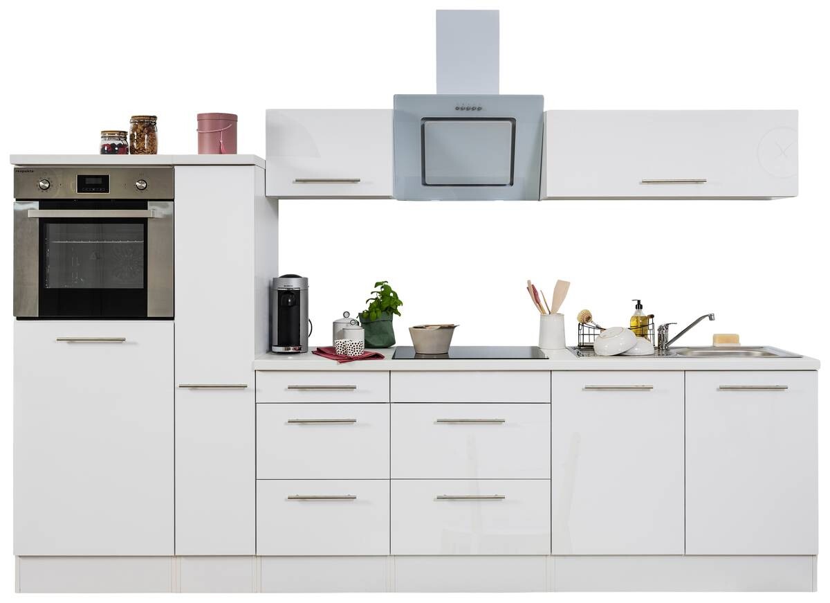 Respekta Küchenblock Amanda weiß Hochglanz B/H/T: ca. 300x200x60 cm