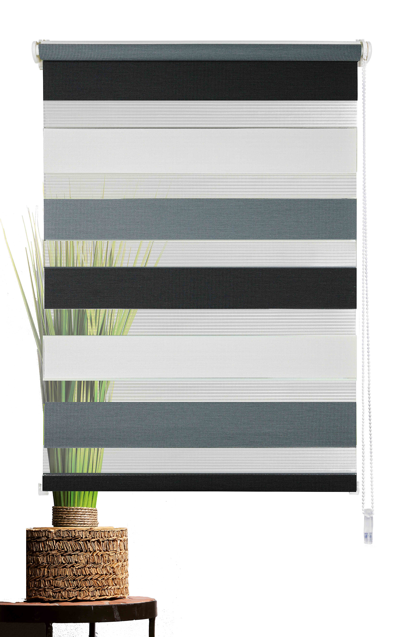 Doppelrollo Just-Triple grau B/L: ca. 140x160 cm