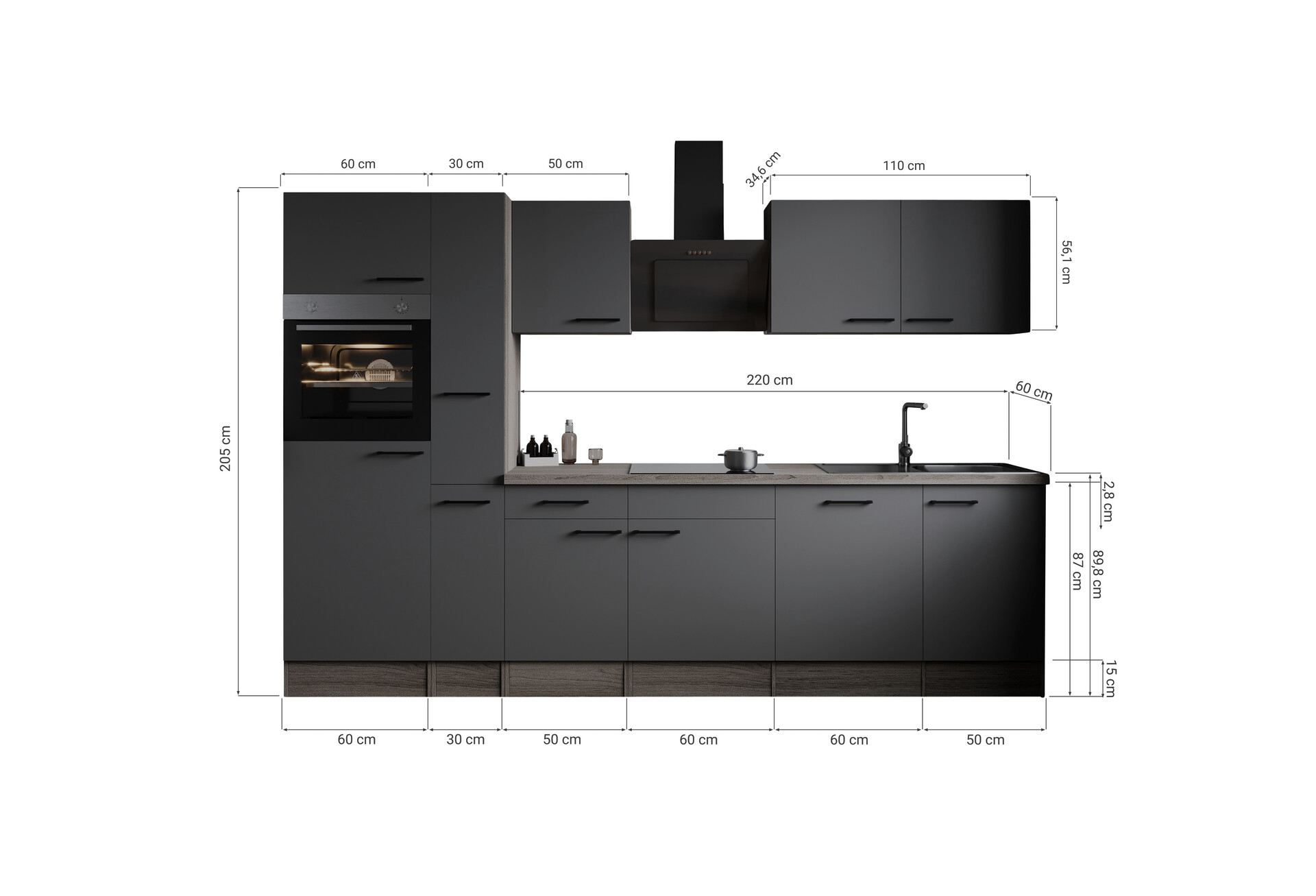 Küchenblock Oliver B/H/T: ca. 310x205x60 cm
