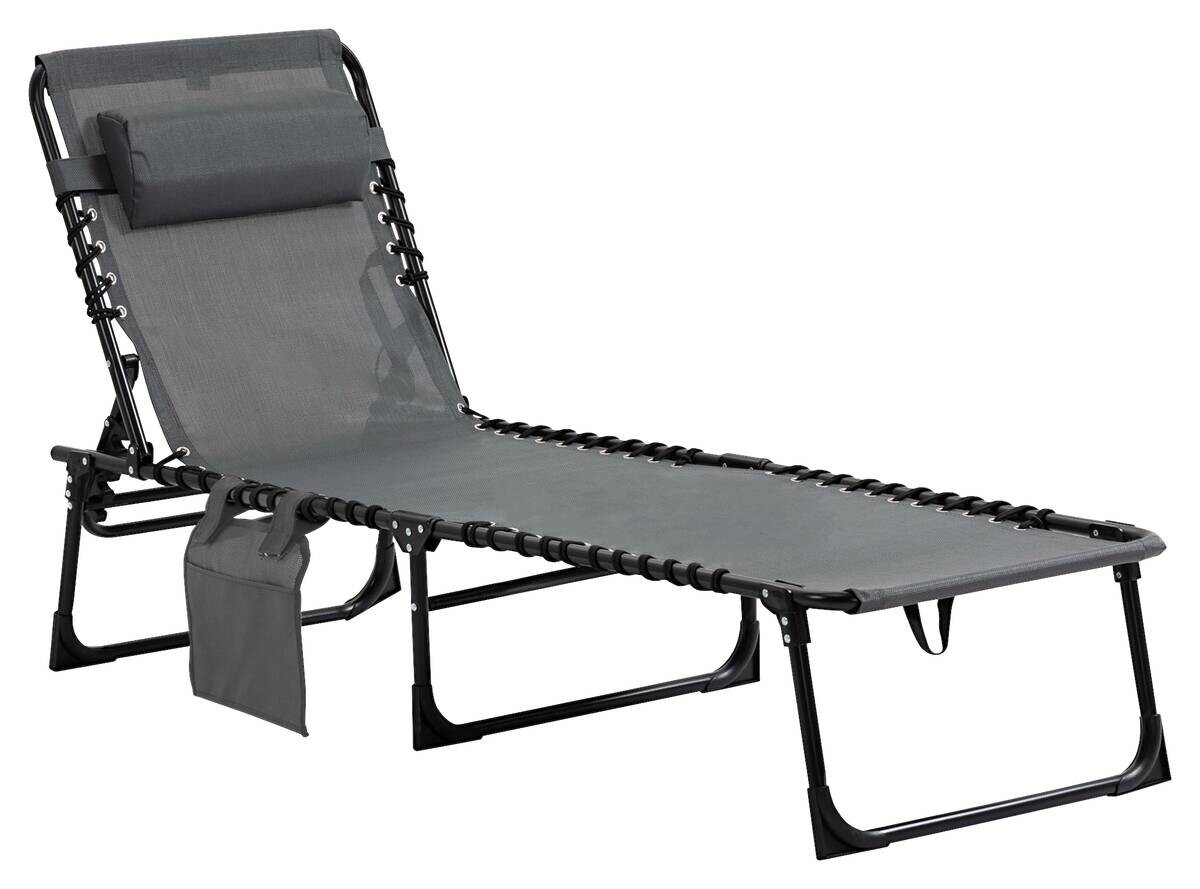 Outsunny Sonnenliege grau Stahl B/H/L: ca. 58x30x185 cm