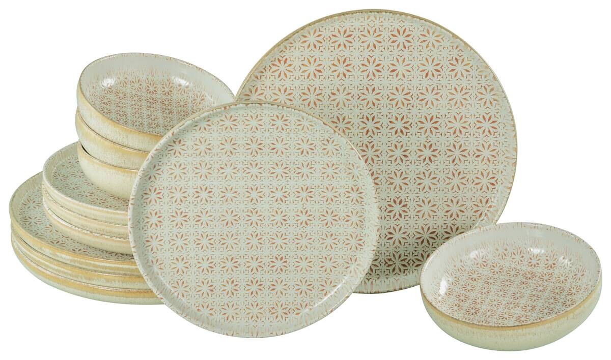 CreaTable Tafelservice Uno Emiliana rot Steinzeug 12 tlg.