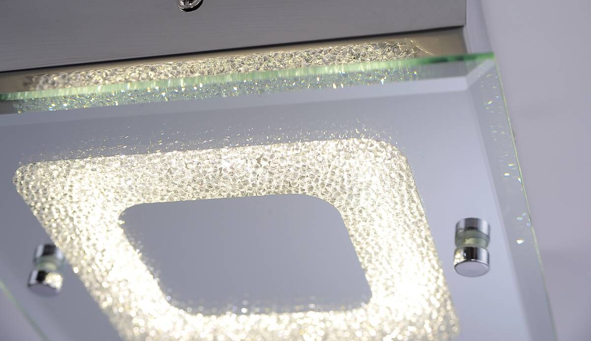 Just Light LED-Deckenleuchte LISA 11570-17 Chrom klar Metall Glas B/H/T: ca. 18x5,8x18 cm 1 Brennstellen