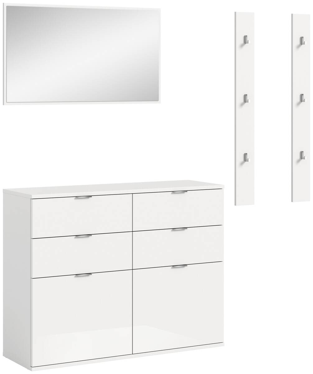 Garderobe Projekt X weiß weiß Hochglanz B/H/T: ca. 171x191x37 cm