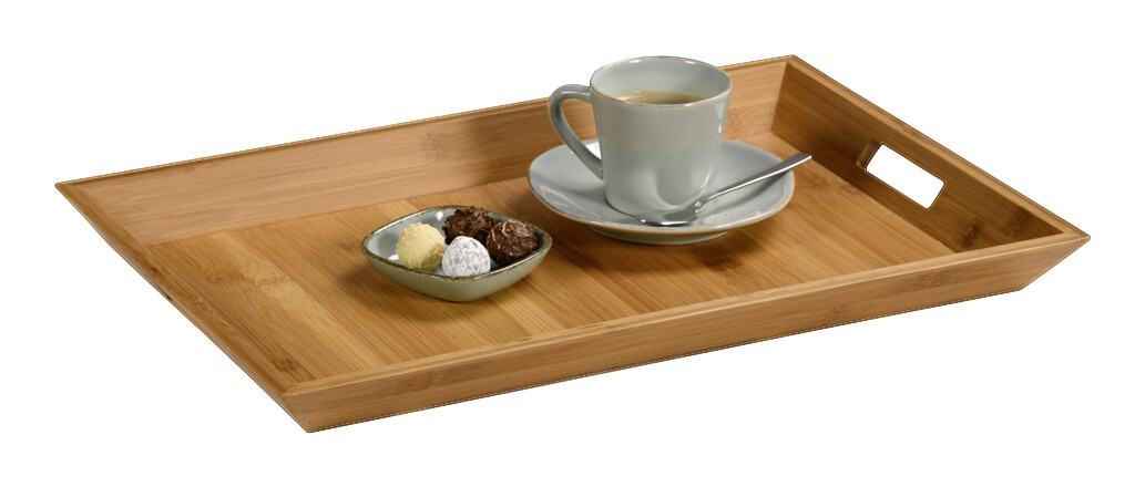 Kesper Serviertablett natur Bambus B/H/L: ca. 33x4x52 cm