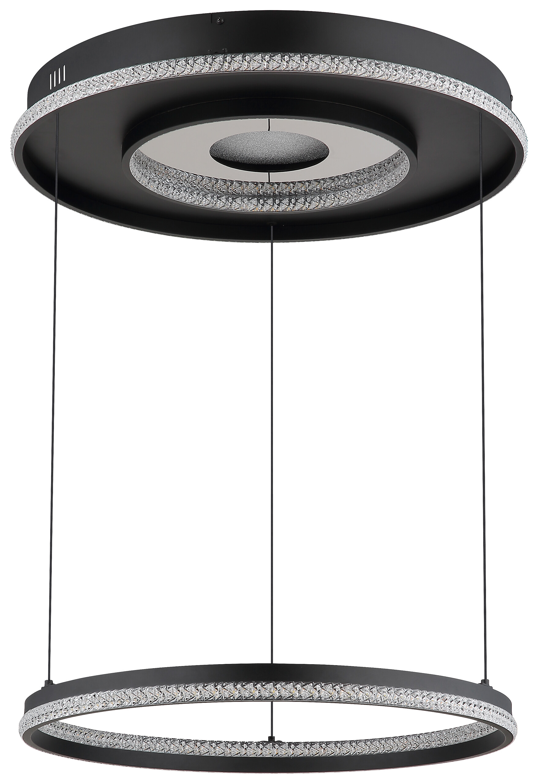 GLOBO Pendelleuchte mattschwarz klar Metall Aluminium H/D: ca. 120x60 cm 1.0 Brennstellen