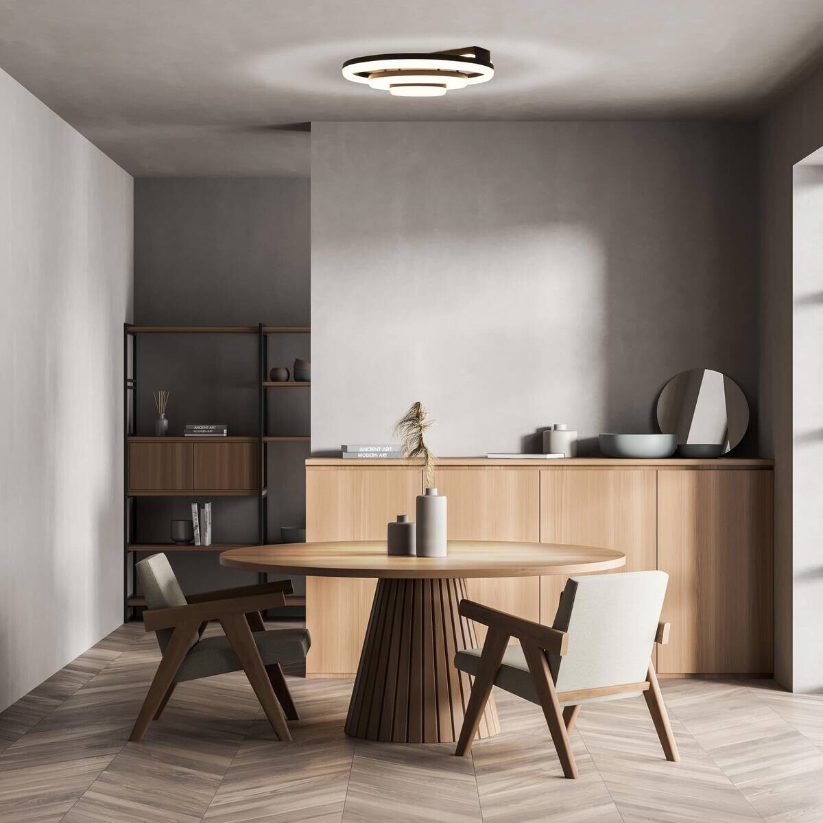 Näve Leuchten Deckenleuchte 1403522 schwarz Kunststoff Metall B/H/T: ca. 60x15,5x60 cm 5 Brennstellen