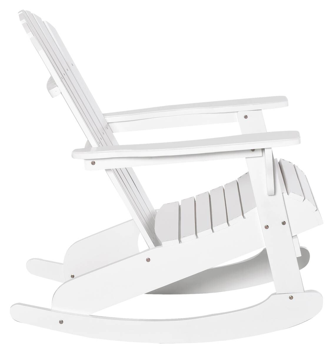 Outsunny Schaukelstuhl weiß Holz B/H/L: ca. 94x97x77 cm