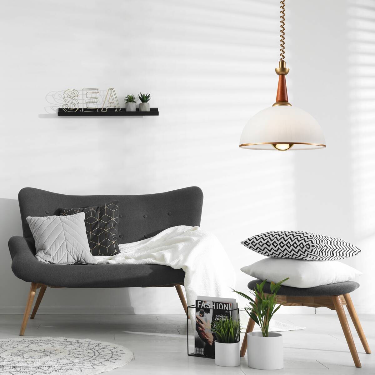 Lamkur Deckenleuchte gold Glas B/H/L: ca. 64x30x64 cm E27 1 Brennstellen