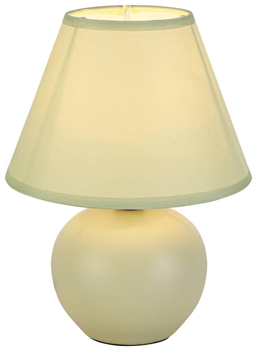 Nolo Tischleuchte Seline grün Stoff Keramik H: ca. 24 cm E14 1 Brennstellen