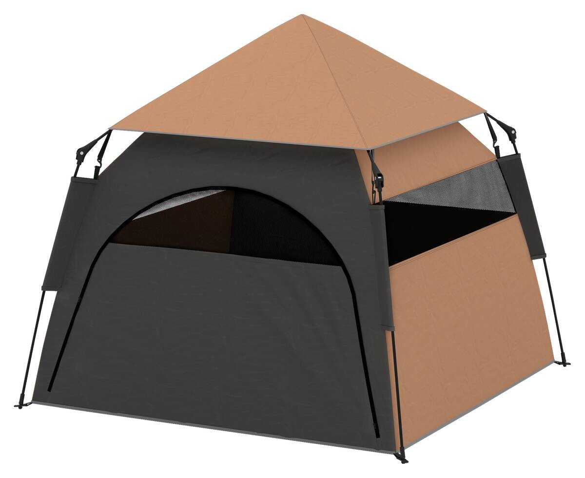 PawHut Haustierzelt braun Polyester B/H/L: ca. 120x106x120 cm