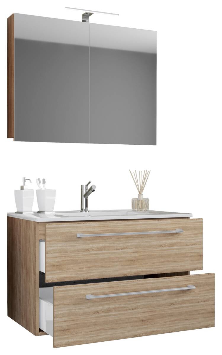 Waschplatz 3tlg-Badinos Eiche Sonoma Nachbildung B/H/T: ca. 80x50x46 cm