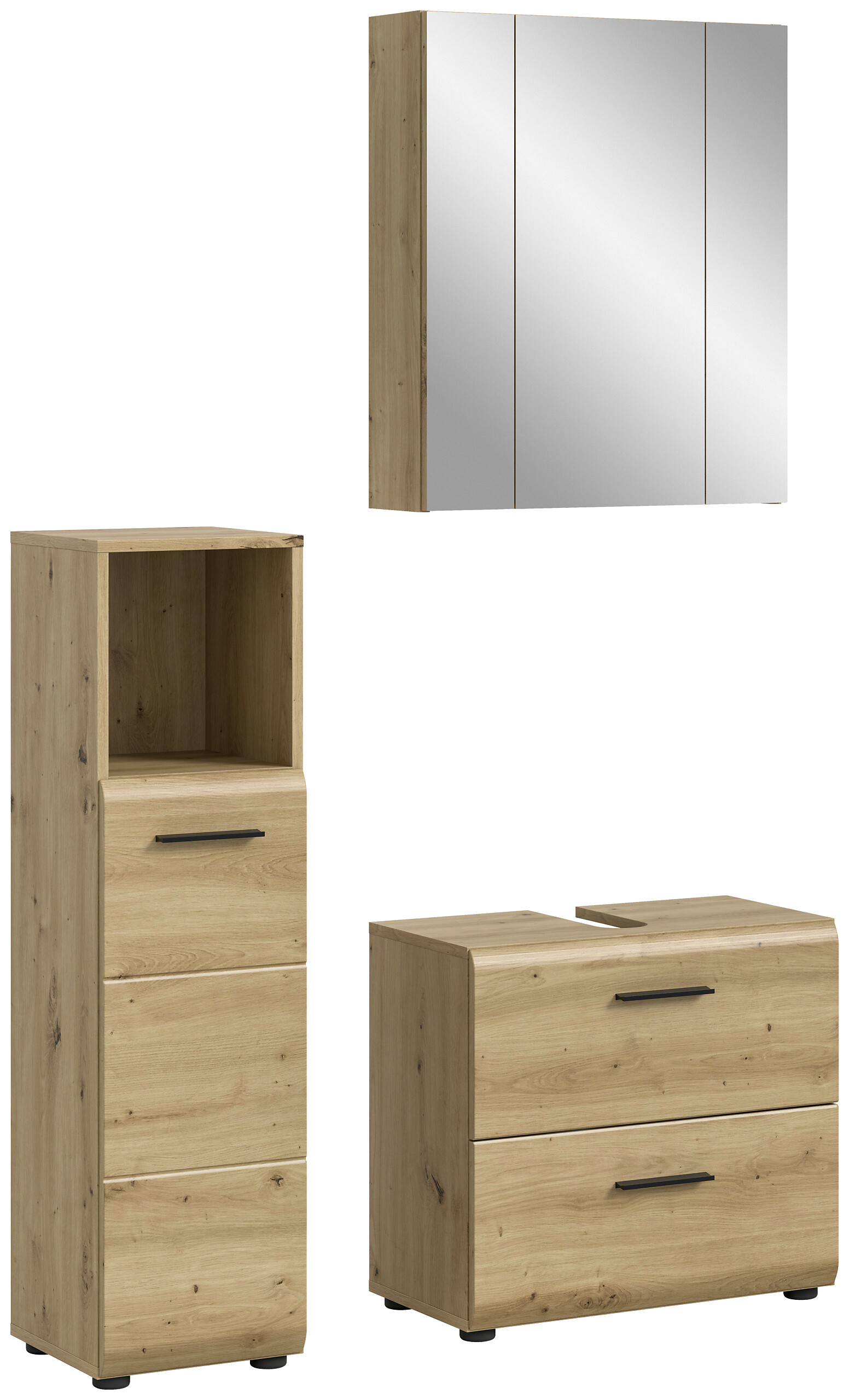 Badezimmer-Set Ice Artisan Oak Nachbildung B/H/T: ca. 105x185x30 cm