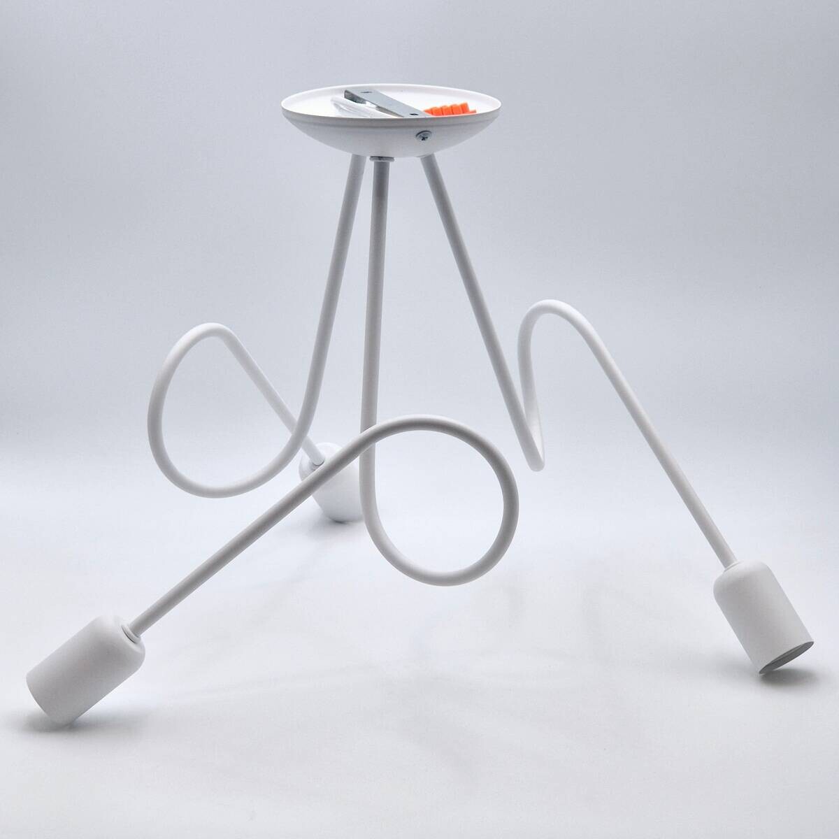 Lamkur Kronleuchter weiß Stahl B/H/L: ca. 39x54x54 cm E27 3 Brennstellen